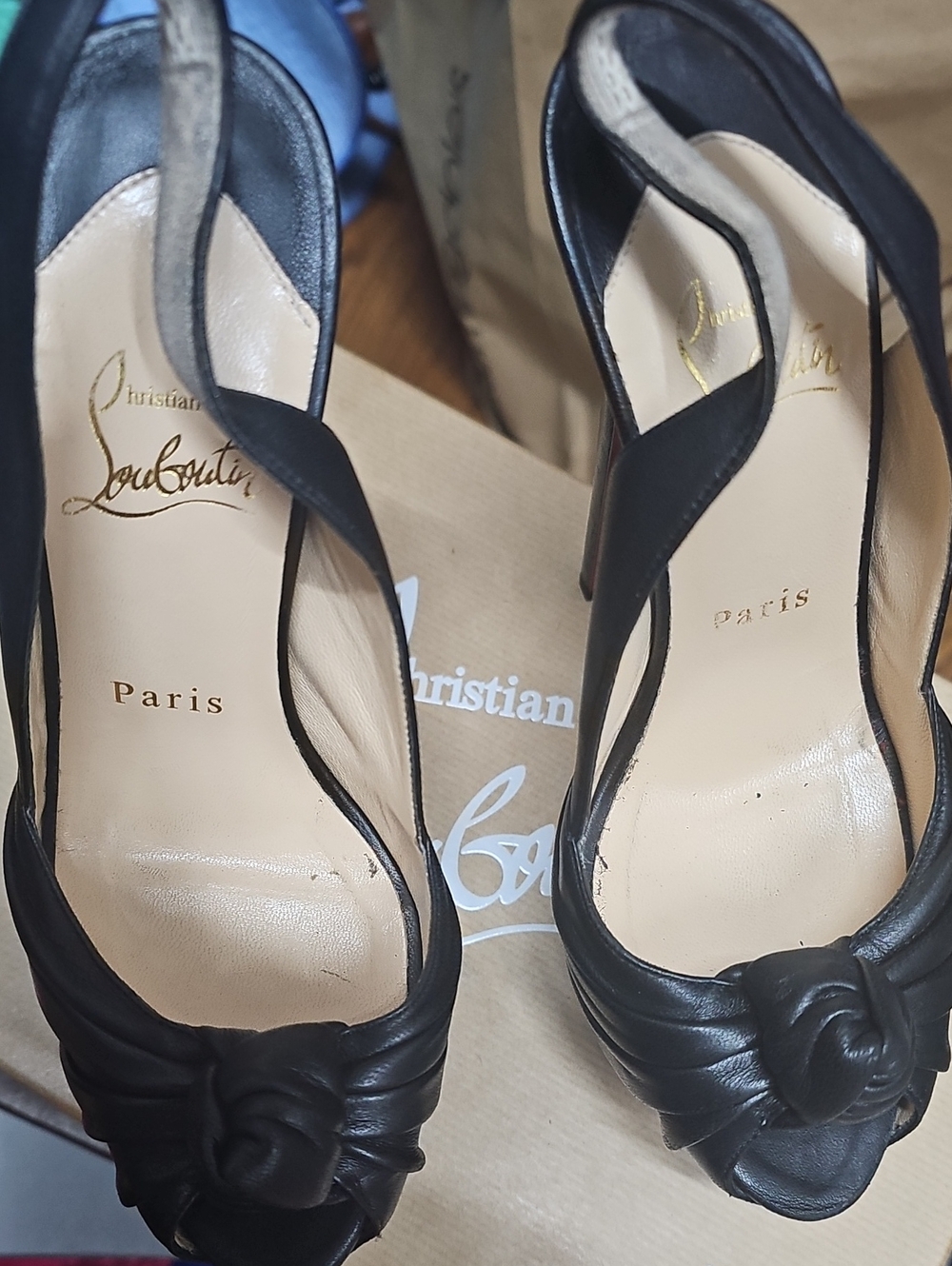 Black Slingback High Heel Peep-Toe Pumps - Picture 4 of 7